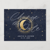 Celestial Crescent Moon Wijzig de datum Briefkaart (Voorkant)
