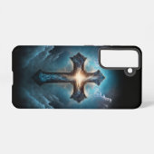 Celestial Cross in Heart Clouds Samsung Galaxy Hoesje (Achterkant horizontaal)
