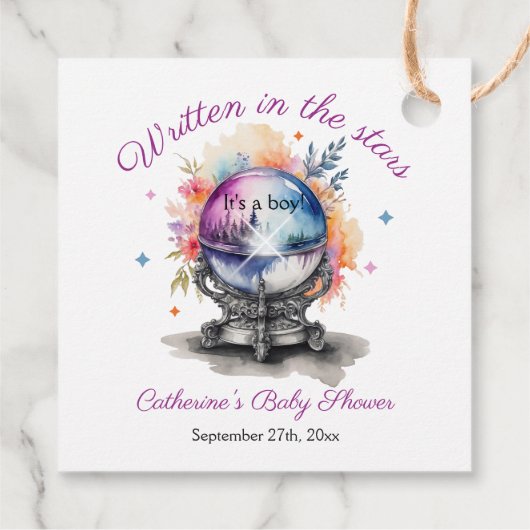 Celestial Crystal Ball Astrologie Baby shower Bedankjes Labels