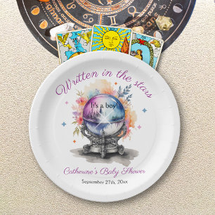 Celestial Crystal Ball Astrologie Baby shower Papieren Bordje