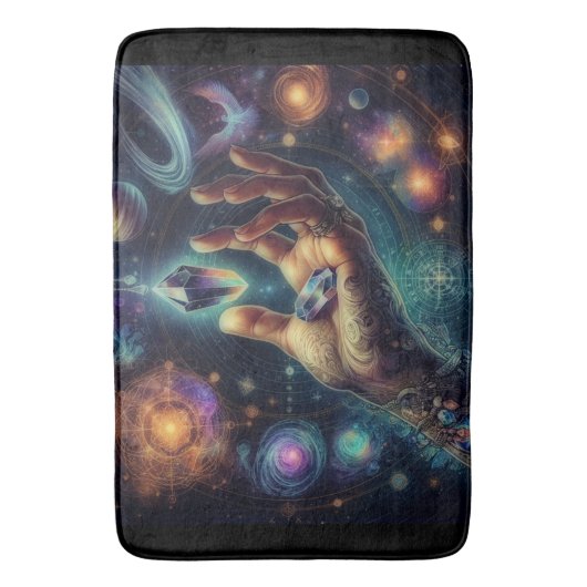 Celestial Crystal in de Palm Galaxy Spacy Badmat (Voorkant Verticaal)