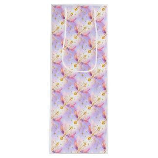 Celestial Cupid – Pastel Arrows & Golden Stars Wijn Cadeautas