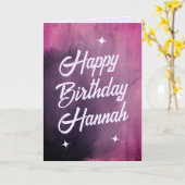 Celestial Custom Name Birthday Kaart (Gele Bloem)