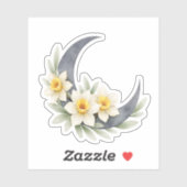 Celestial Daffodil Crescent Moon Sticker (Feuille)