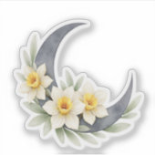 Celestial Daffodil Crescent Moon Sticker (Devant)