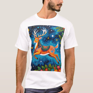 Celestial Deer - Gondkunst in de sterren T-shirt