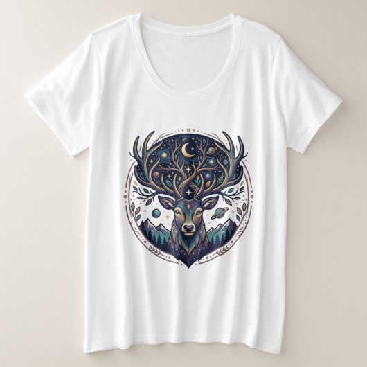 Celestial Deer Mystical Moon & Star Art Stag (Design devant)
