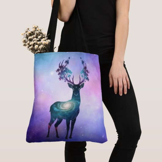 Celestial Deer Silhouette Tote Draagtas (Dichtbij)