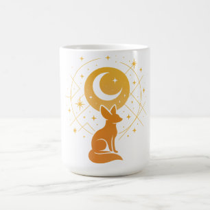 Celestial Desert Fox – Kosmische Maan en Sterren Koffiemok