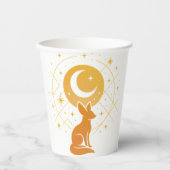 Celestial Desert Fox – Kosmische Maan en Sterren Papieren Bekers (Voorkant)