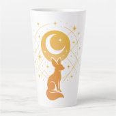 Celestial Desert Fox – Moon and Stars Cosmic Latte Mok (Voorkant)
