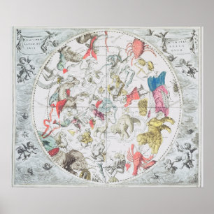 Celestial die de Tekenen van de Zodiac toont Poster