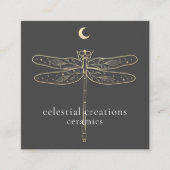 Celestial Dragonfly QR Code Square Visitekaartje (Voorkant)