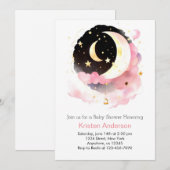 Celestial Dreamland Roze Meisje Baby shower Kaart (Voorkant / Achterkant)