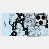 Celestial Dreams Doodles Blauw Zwart Gepersonalise Case-Mate iPhone Case (Achterkant (horizontaal))
