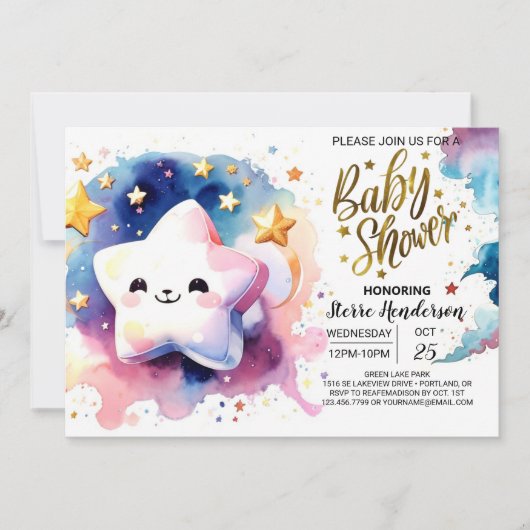 Celestial Dreamscape Adventure Baby shower Kaart (Voorkant)