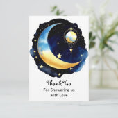 Celestial Dreamscape Boy Baby shower Bedankkaart (Staand voorkant)