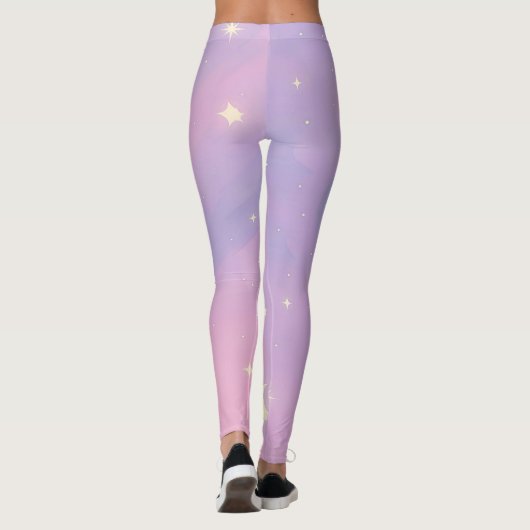 Celestial Dreamscape – Soft Pastel Galaxy Leggings (Dos)