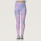 Celestial Dreamscape – Soft Pastel Galaxy Leggings (Devant)