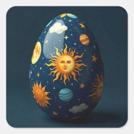 Celestial Easter Egg Vierkante Sticker