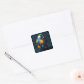 Celestial Easter Egg Vierkante Sticker (Envelop)
