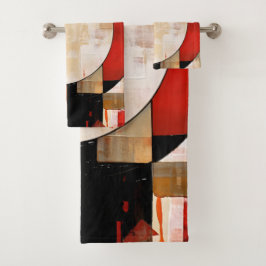 Celestial Elegance: Abstracte Exploratie in Beige Bad Handdoek