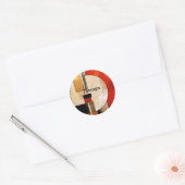 Celestial Elegance: Abstracte Exploratie in Beige Ronde Sticker (Envelop)