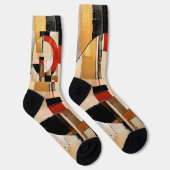 Celestial Elegance: Abstracte Exploratie in Beige Sokken (Rechts)