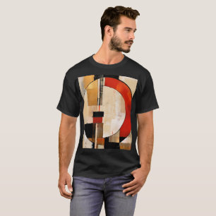 Celestial Elegance: Abstracte Exploratie in Beige T-shirt