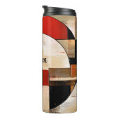 Celestial Elegance: Abstracte Exploratie in Beige Thermosbeker (Geroteerd rechts)