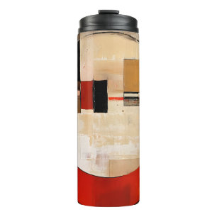 Celestial Elegance: Abstracte Exploratie in Beige Thermosbeker