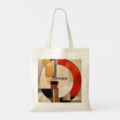 Celestial Elegance: Abstracte Exploratie in Beige Tote Bag (Achterkant)