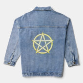 Celestial Elegance: Pearl Pentagram Denim Jacket (Achterkant)