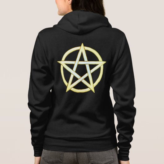 Celestial Elegance: Pearl Pentagram Hoodie (Achterkant)