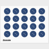 Celestial Elegant Moon Blue Wedding Envelope Seal Ronde Sticker (Vel)