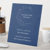 Celestial Elegant Moon Wedding Signature Drinks Reclamebord Met Voetstuk (Insitu)