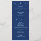Celestial Elegant Stars Navy Blue Wedding Flat Programma (Voorkant)