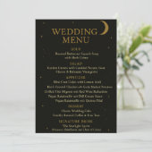 Celestial Elegant Zwart & Goud Wedding Menu (Staand voorkant)