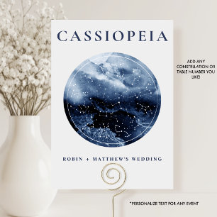 Celestial, elke constellatie blauw en grijs kaart