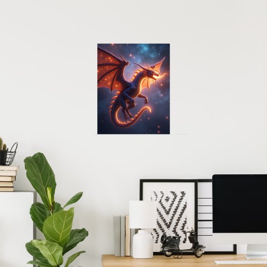 Celestial Ember Dragon Poster (Thuiskantoor)