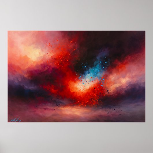 Celestial Emberfall Abstract Poster (Voorkant)