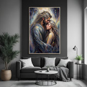 Celestial Embrace Romantische Sterrennacht Art Poster