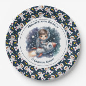 Celestial Event Space thema Verjaardagsfeest Papieren Bordje (Voorkant)