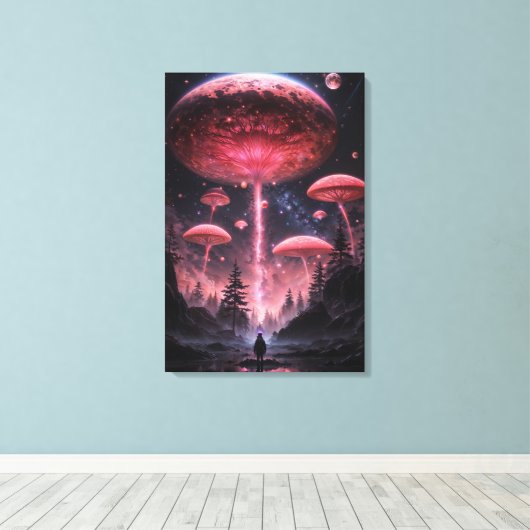 Celestial Explorer: Reis voorbij het onbekende Canvas Afdruk (Insitu (Houten vloer))