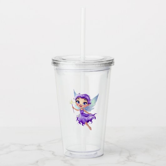Celestial Fairy Glitter Acryl Drinkbeker (Voorkant)