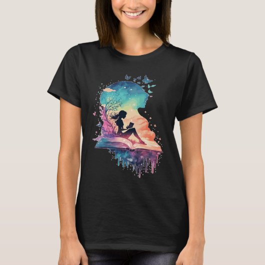 Celestial Fairy Reading Book Fantasy Novel Book T-shirt (Voorkant)