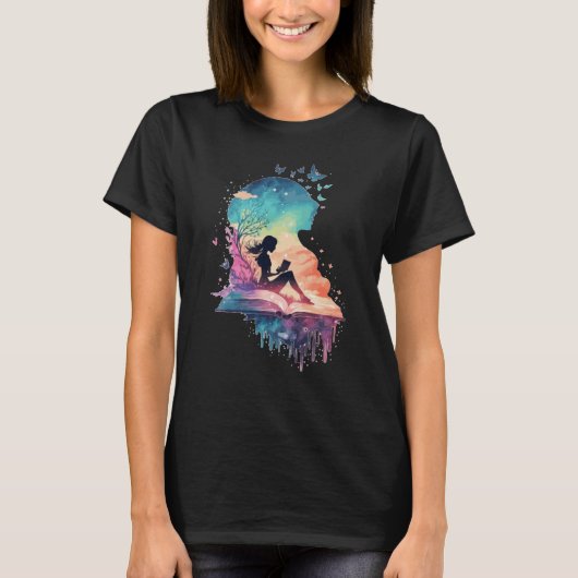 Celestial Fairy Reading Book Fantasy Novel Book T-shirt (Voorkant)