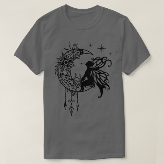 Celestial Fairycore Aesthetic Grunge Gothic Moon F T-shirt (Design voorkant)