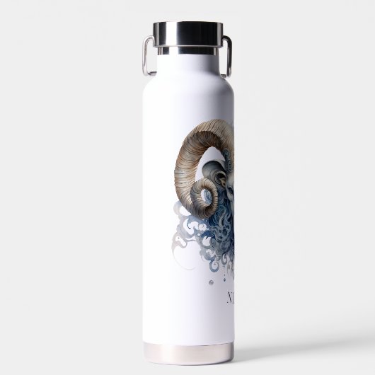 Celestial Fantasy Galaxy Ram Zodiac Symbool Ram Waterfles (Voorkant)