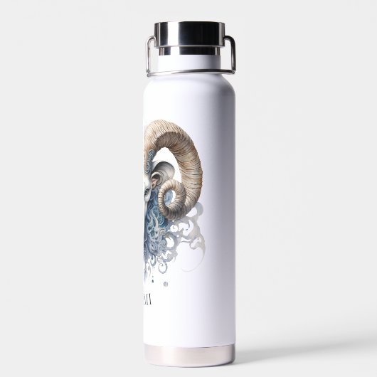 Celestial Fantasy Galaxy Ram Zodiac Symbool Ram Waterfles (Achterkant)